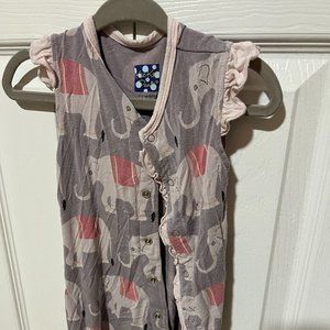 Kickee Pants Grey Elephant Outfit 9-12 Month Newborn